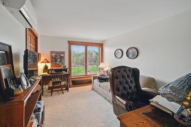 39 Turtle Run Rd Unit 8, Winthrop, ME 04364 - home office with carpet flooring and a wall mounted air conditioner