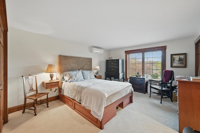 39 Turtle Run Rd Unit 8, Winthrop, ME 04364 - bedroom featuring light carpet and a wall mounted AC