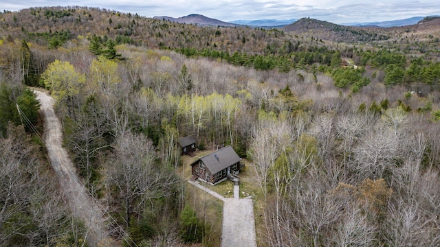 26 Mountain View Ln, Woodstock, ME 04219 - birds eye view of property featuring a mountain view and a view of trees