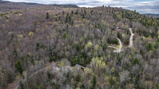 26 Mountain View Ln, Woodstock, ME 04219 - birds eye view of property with a forest view and a mountain view