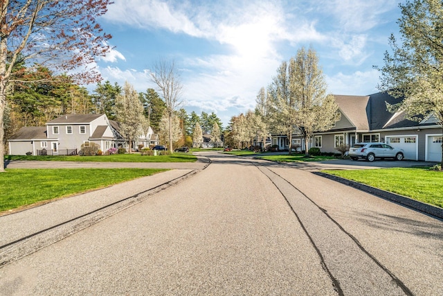 view of road featuring a residential view