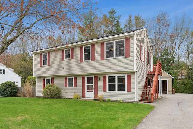 178 Bradley St, Saco, ME 04072 - colonial-style house with stairs and a front yard