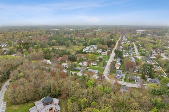 178 Bradley St, Saco, ME 04072 - aerial overview of property's location featuring nearby suburban area and a heavily wooded area
