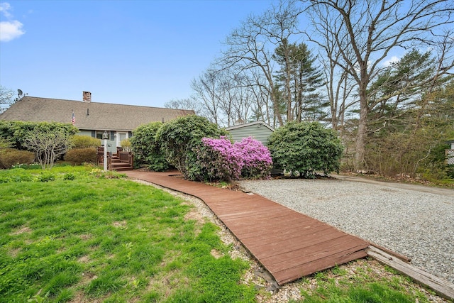 view of grassy yard