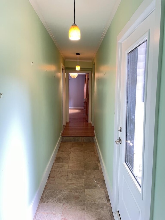 45 Seaview Ter, Belfast, ME 04915 - corridor featuring crown molding and baseboards