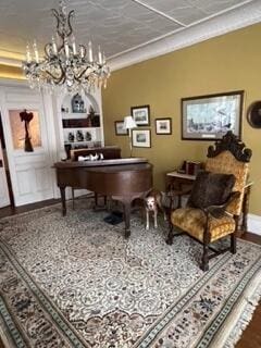 17 Boynton St, Eastport, ME 04631 - home office with a chandelier and baseboards