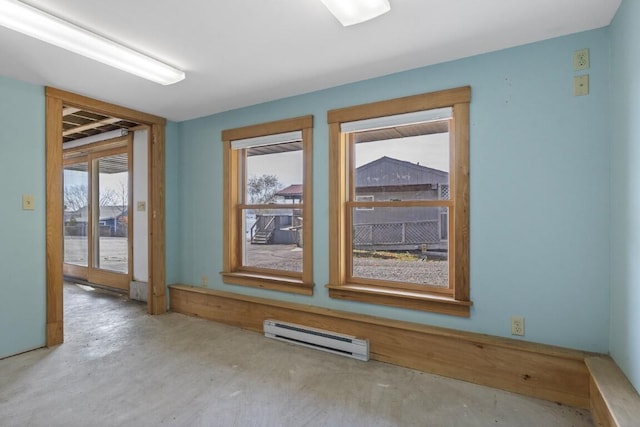 47 Atlantic Ave, Boothbay Harbor, ME 04538 - spare room featuring concrete flooring and a baseboard heating unit