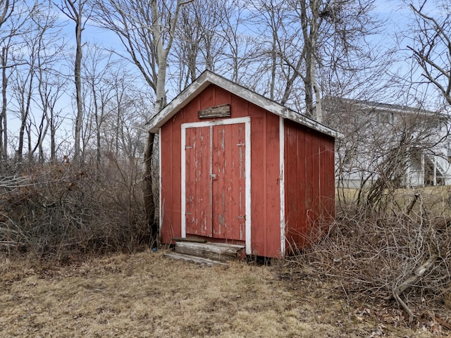 view of shed
