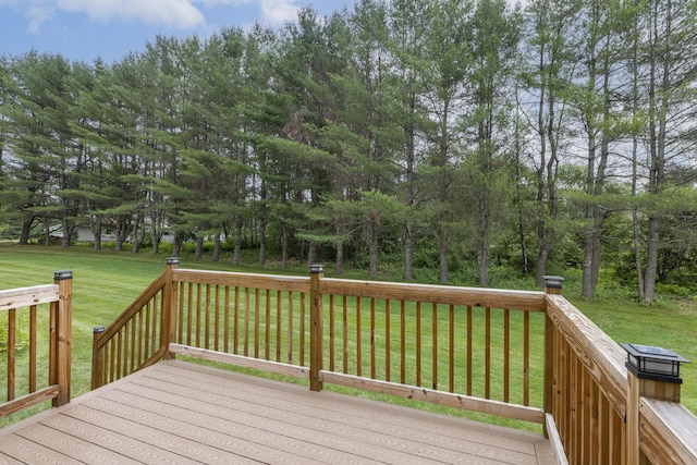 84 Old Carriage Rd Unit 84, Auburn, ME 04210 - wooden terrace with a yard and view of wooded area