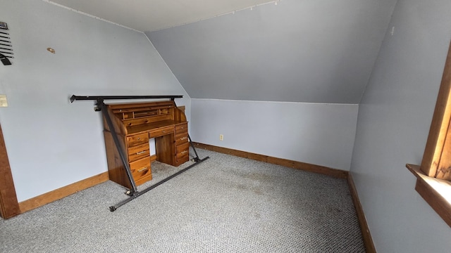 394 Linnell St, Rumford, ME 04276 - bonus room featuring lofted ceiling, carpet, and baseboards