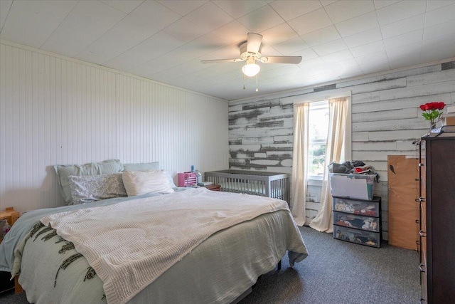 433 N Union Rd, Union, ME 04862 - carpeted bedroom with ceiling fan
