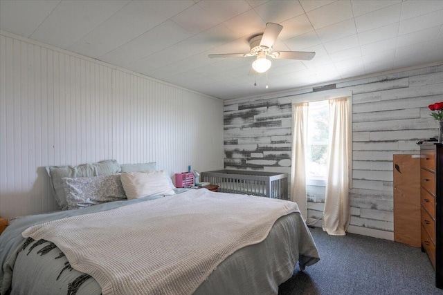 433 N Union Rd, Union, ME 04862 - carpeted bedroom with a ceiling fan