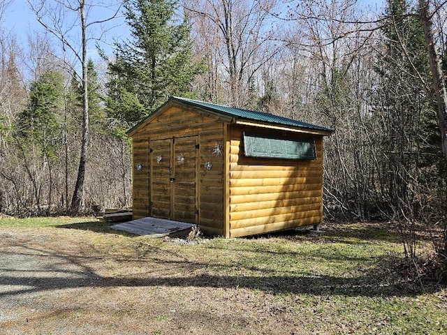 view of shed
