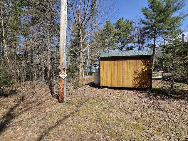 view of shed