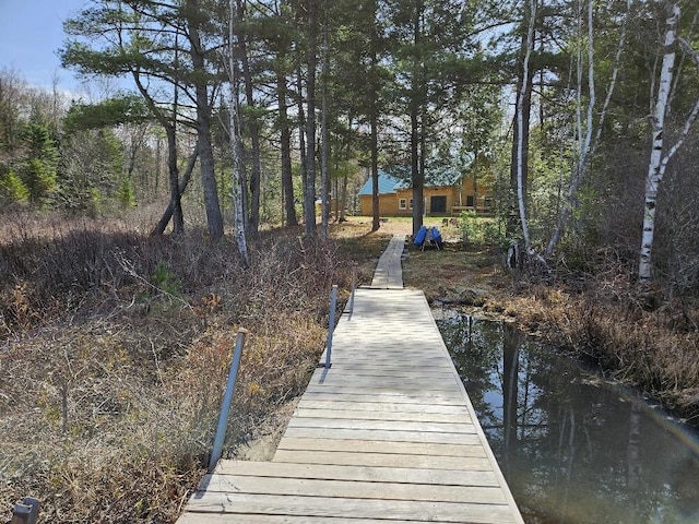 view of dock area