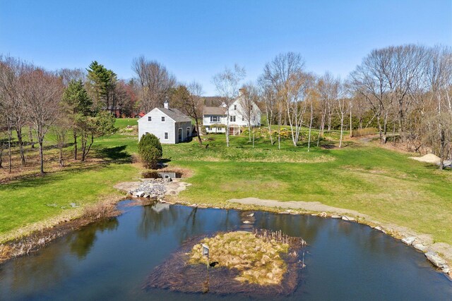 33 Smith Rd, Hallowell, ME 04347 - bird's eye view featuring a water view