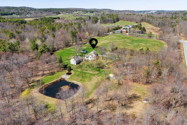 33 Smith Rd, Hallowell, ME 04347 - aerial view featuring a water view