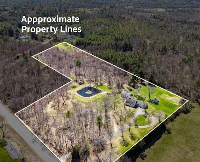 33 Smith Rd, Hallowell, ME 04347 - drone / aerial view featuring a water view and a forest view