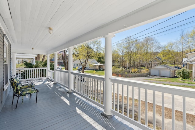 deck with a porch