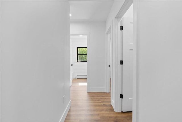 676 Sebago Rd, Sebago, ME 04029 - corridor featuring recessed lighting, baseboards, and wood finished floors