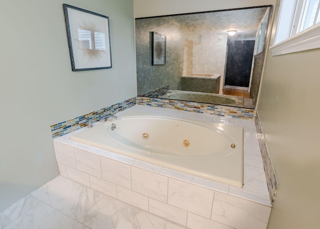135 Portland Ave Unit 803, Old Orchard Beach, ME 04064 - bathroom with a whirlpool tub and marble finish flooring
