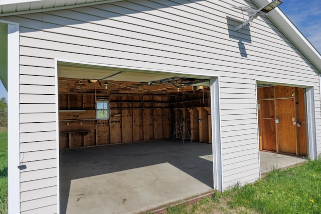 view of garage