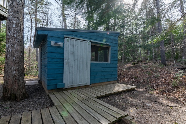 view of shed