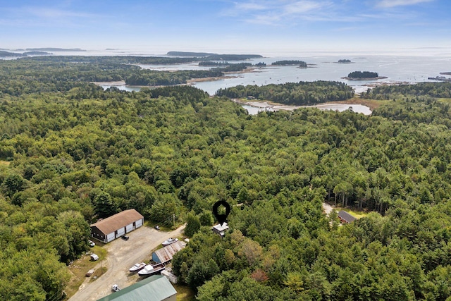 27 Rein Rd, Saint George, ME 04859 - drone / aerial view with a water view and a wooded view