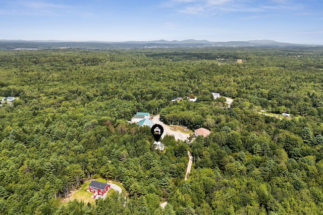 27 Rein Rd, Saint George, ME 04859 - birds eye view of property featuring a mountain view and a wooded view