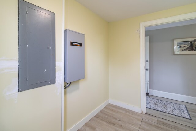 361 Sedgwick Ridge Rd, Sedgwick, ME 04676 - corridor with light wood finished floors and electric panel