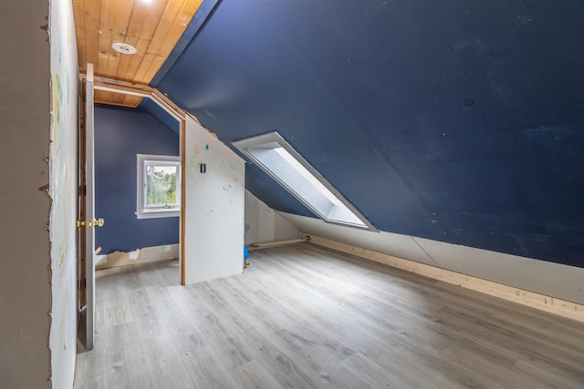 361 Sedgwick Ridge Rd, Sedgwick, ME 04676 - bonus room with lofted ceiling, wood finished floors, and a skylight