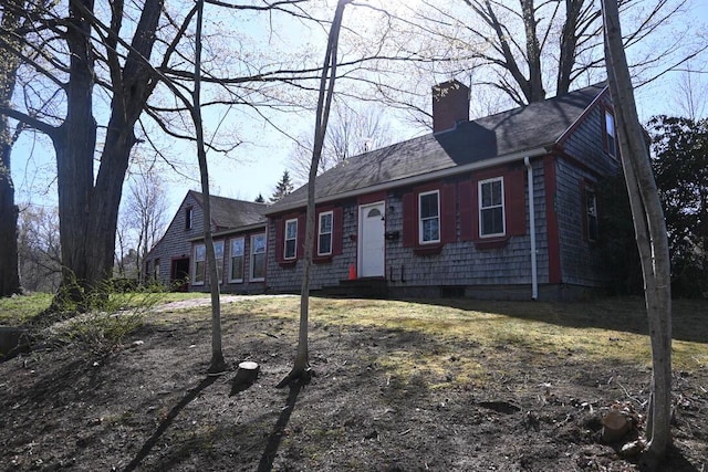104 Northern Ave, Gardiner, ME 04345 - ranch-style home featuring roof with shingles and a chimney