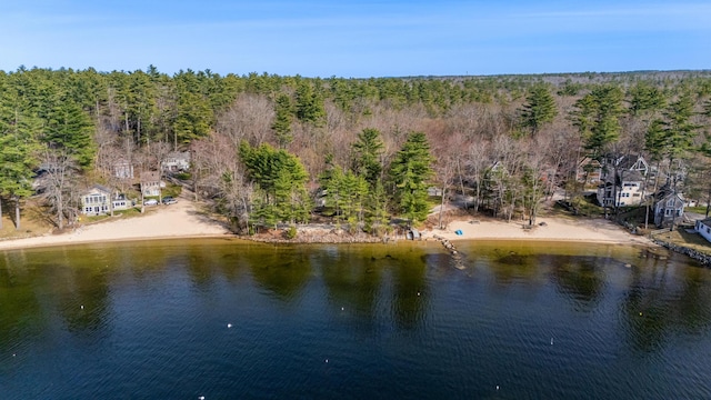 water view featuring a heavily wooded area