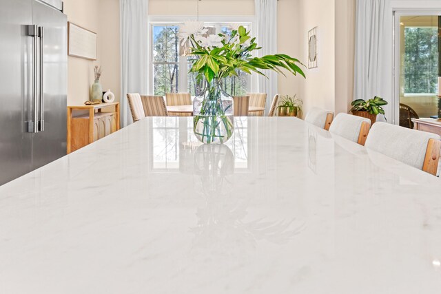 dining room featuring a chandelier