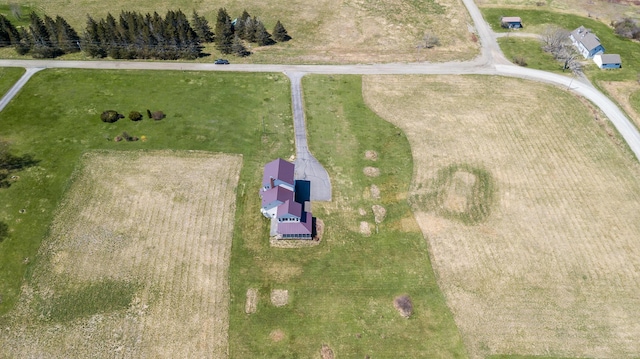 drone / aerial view with a rural view