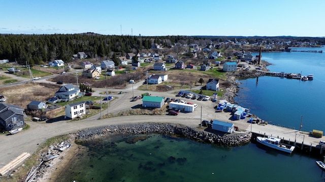 10 Wharf St, Jonesport, ME 04649 - birds eye view of property with a water view and a residential view