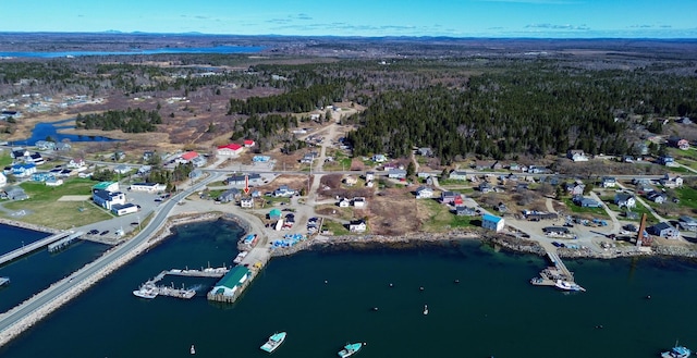 10 Wharf St, Jonesport, ME 04649 - aerial view featuring a water view and a view of trees