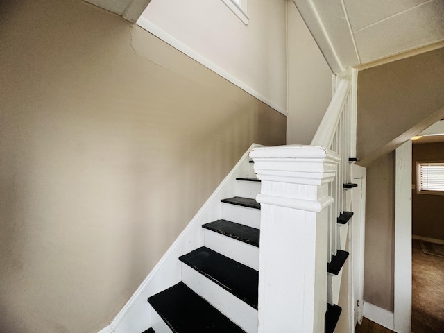 26 Hammond St, Caribou, ME 04736 - staircase featuring baseboards