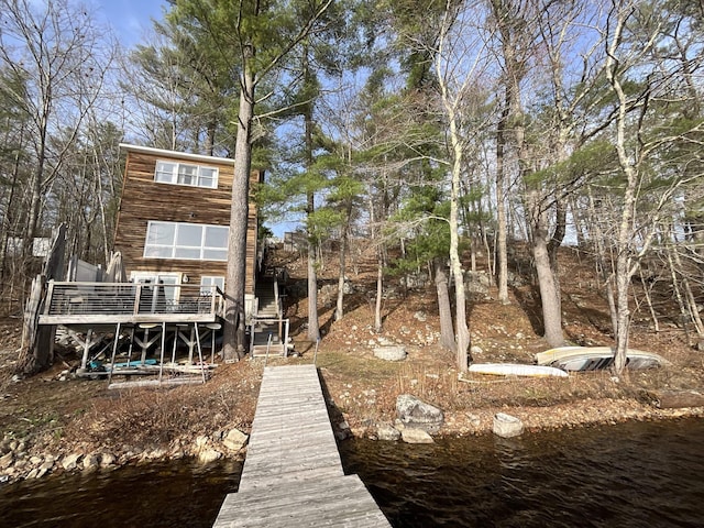 150 Birchwood Rd, Gray, ME 04039 - back of house with a deck with water view
