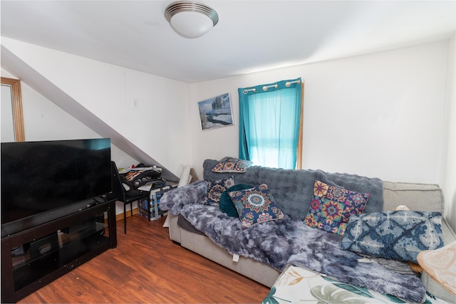 living area featuring wood finished floors
