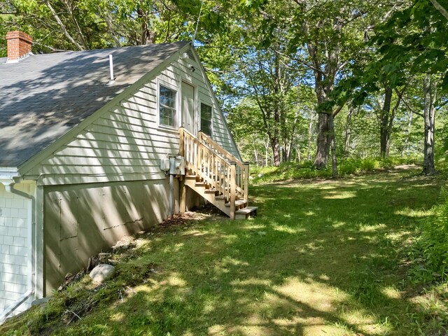 12 Burns Dr, Friendship, ME 04547 - view of green lawn with stairs