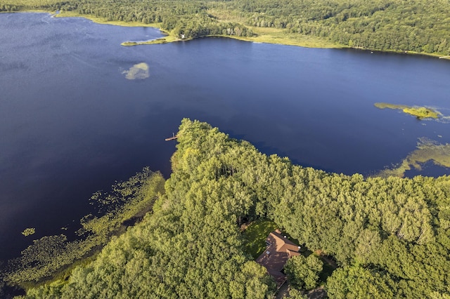 1515 Old Augusta Rd, Waldoboro, ME 04572 - bird's eye view featuring a water view and a wooded view