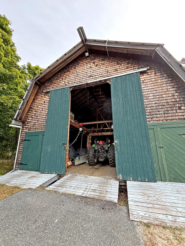 view of pole building