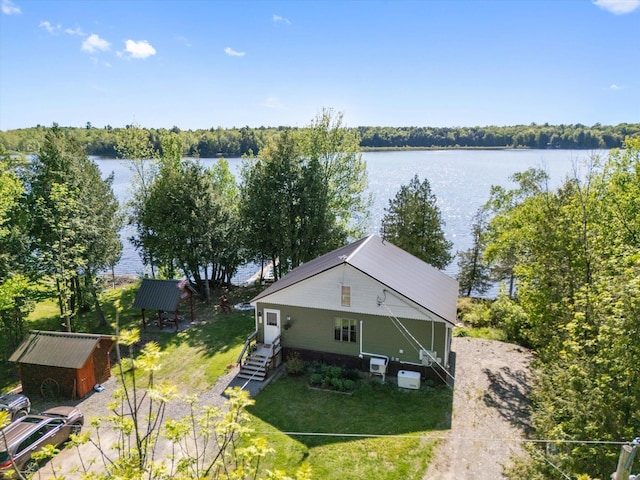 32 Whites Pond Rd, Palmyra, ME 04965 - aerial view of property and surrounding area with a large body of water