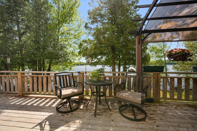 32 Whites Pond Rd, Palmyra, ME 04965 - deck with a water view