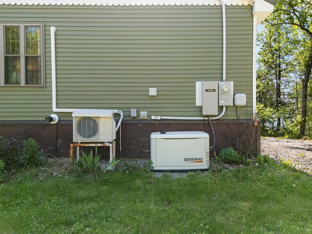 32 Whites Pond Rd, Palmyra, ME 04965 - exterior view of ac unit, a power unit, and electric meter