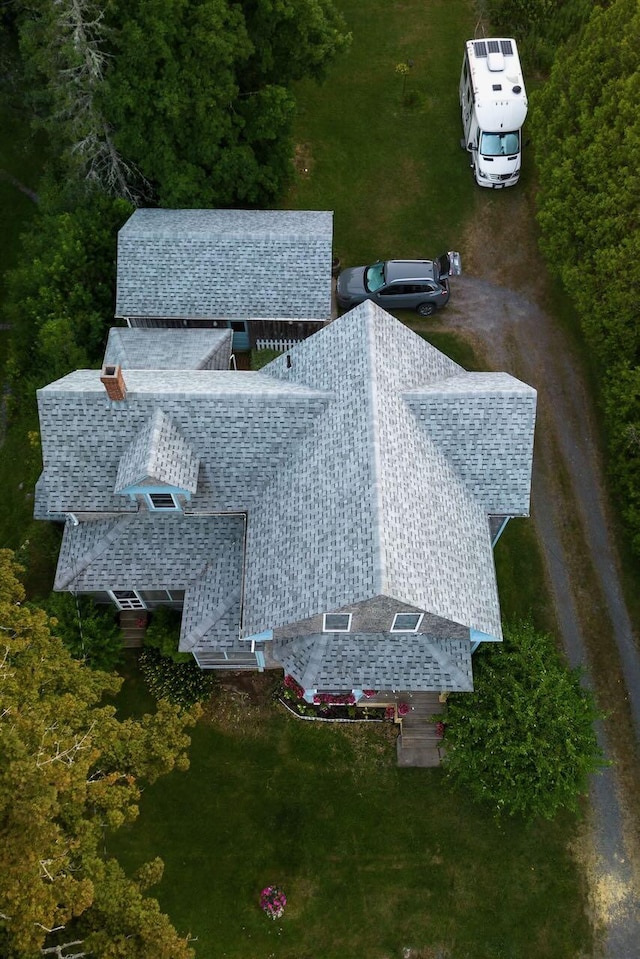 412 N Lubec Rd, Lubec, ME 04652 - view from above of property featuring a heavily wooded area