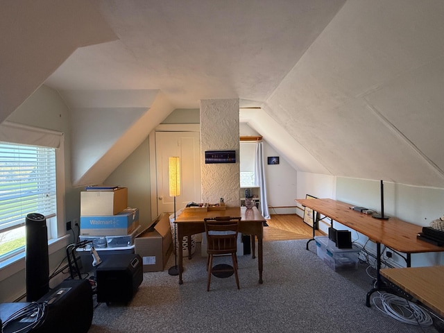412 N Lubec Rd, Lubec, ME 04652 - office space with vaulted ceiling and carpet floors
