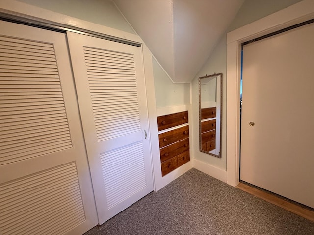 412 N Lubec Rd, Lubec, ME 04652 - hall featuring lofted ceiling and carpet flooring
