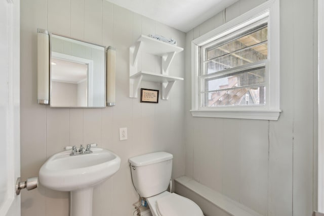 half bath featuring a sink and toilet